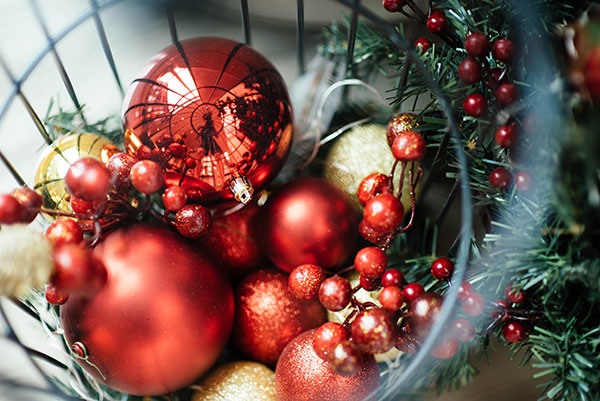 Red and Gold Decor in a Metal Basket Redwood Apartment Blog