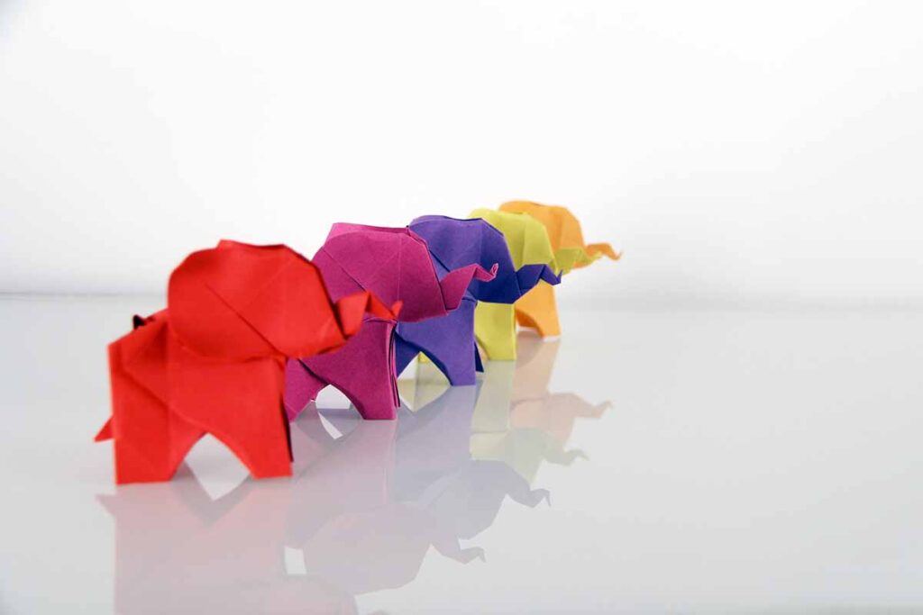 origami folded paper laterns