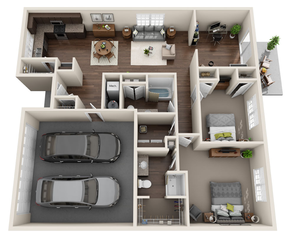 Redwood apartment home Ledgewood floor plan